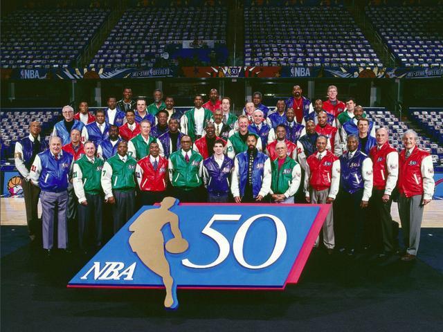 1996nba 1996年NBA50大巨星合影(2)
