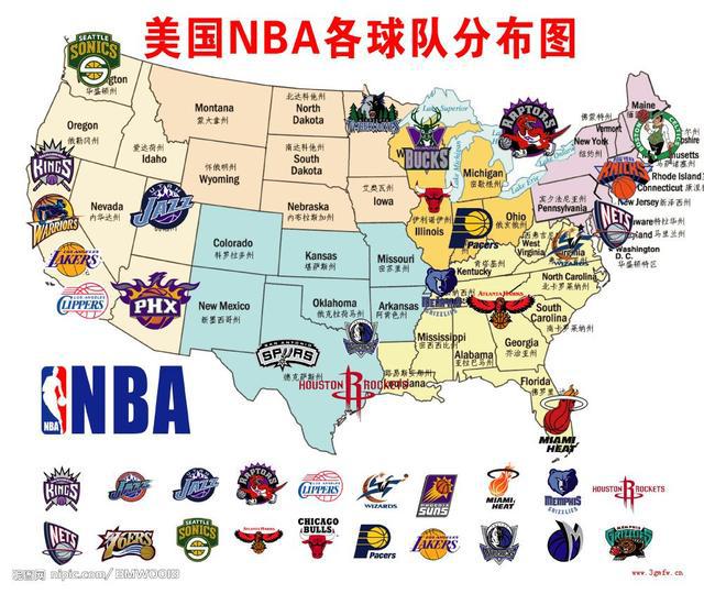 2015nba球队分布图 NBA球队分布图(4)