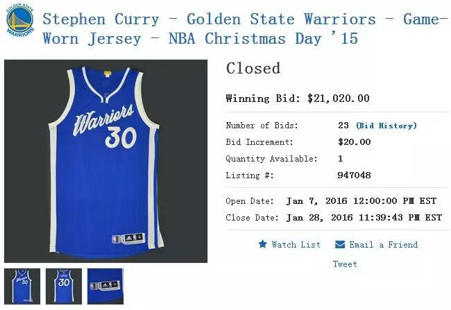 nba球衣大概多少钱 NBA球员穿过的球衣卖多少钱(9)