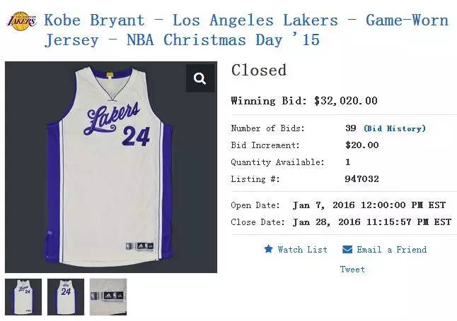 nba球衣大概多少钱 NBA球员穿过的球衣卖多少钱(10)