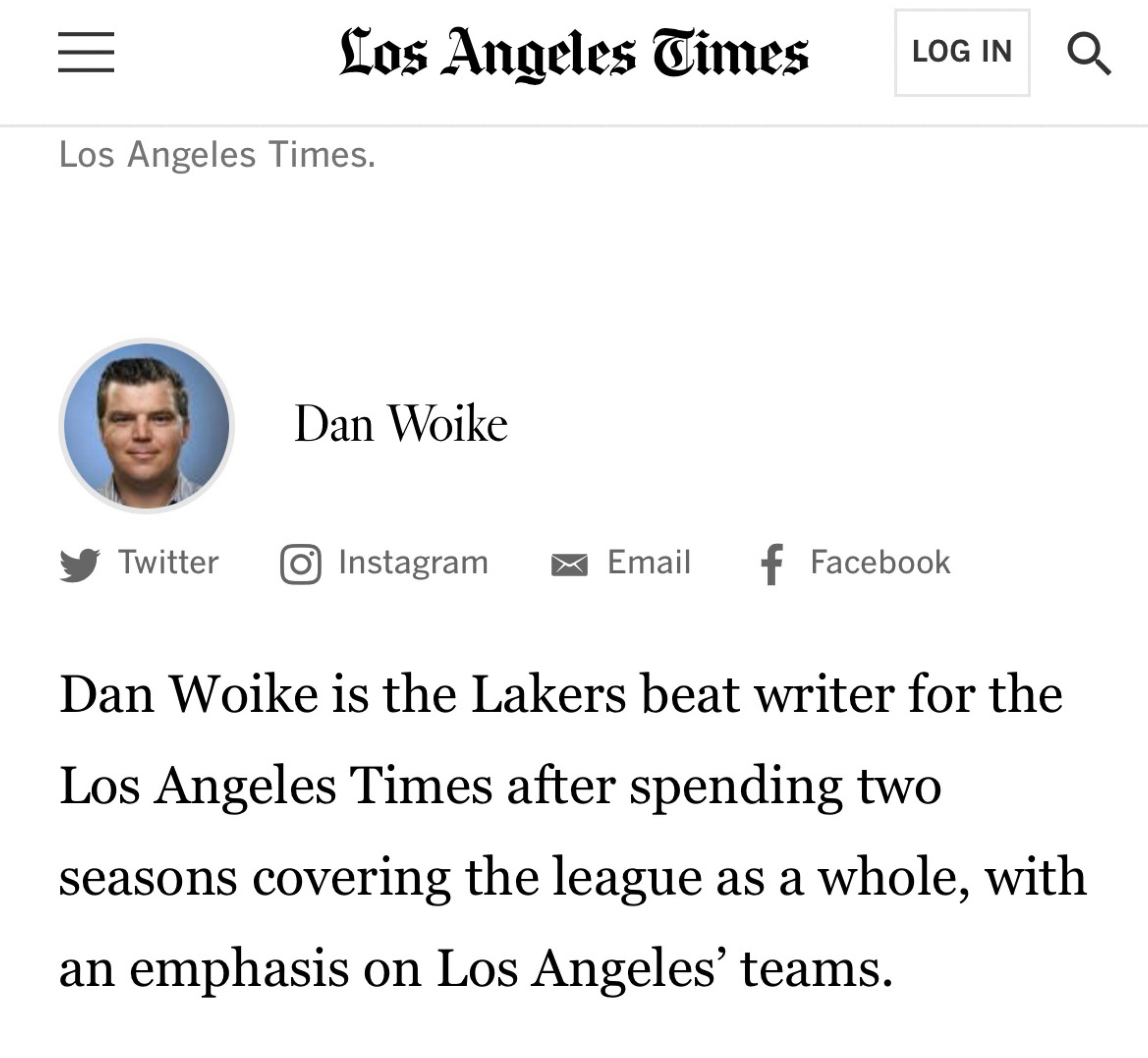《洛杉矶时报》记者Dan Woike欧文预计将寻求一份4年的顶薪合同，而湖人更倾(1)