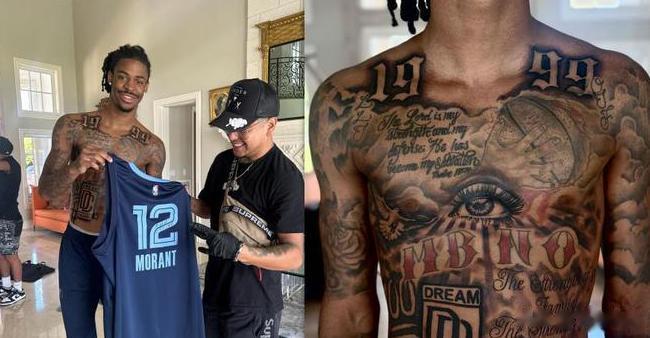 NBA：莫兰特新纹身致敬科比

莫兰特最近在背部新添大面积纹身，将科比的曼巴标志(2)