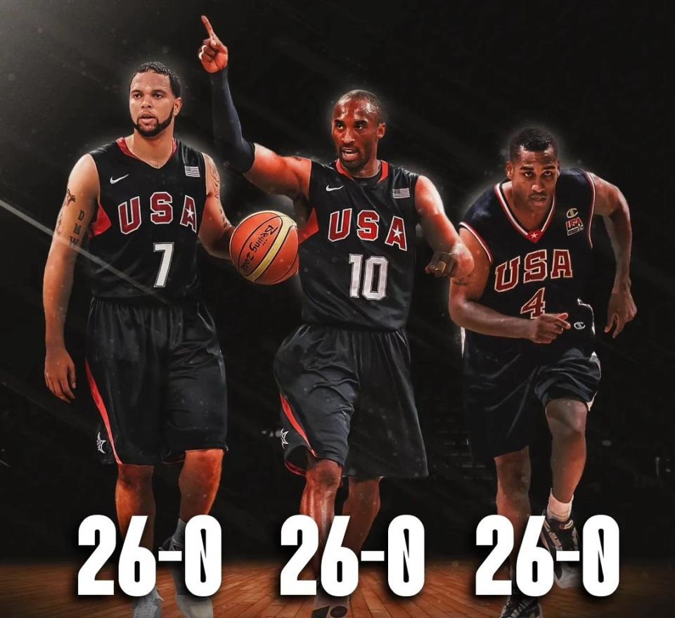 从未输球的美国男篮球员：乔丹30胜0负排第二 基德46胜0负居首(3)