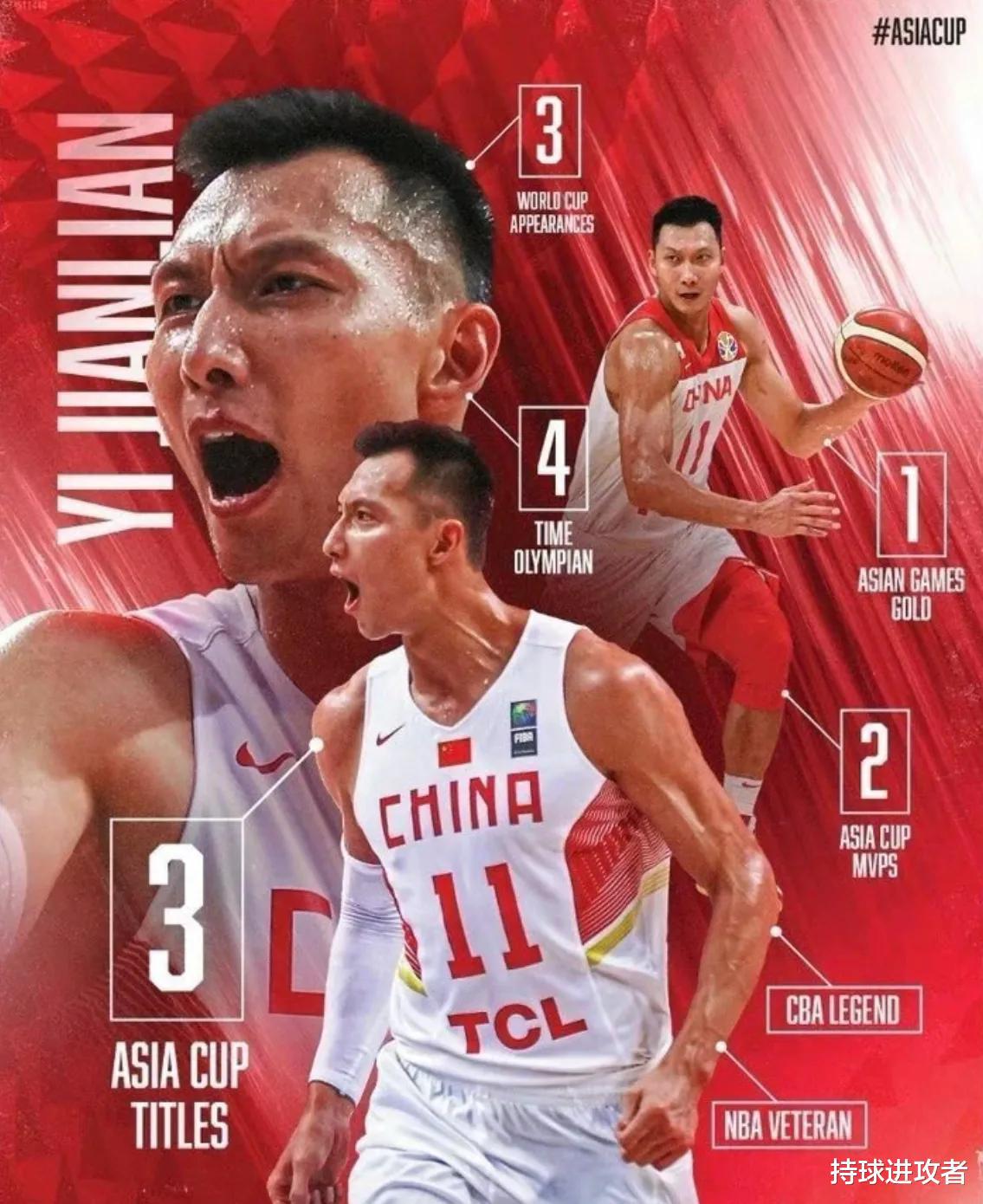 亚洲杯官方社媒致敬易建联！参加7次世界篮球大赛，中国男篮核心(2)