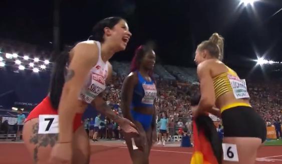 神奇！欧锦赛女子100米三人同时撞线，0.005秒优势夺冠后泪崩(2)