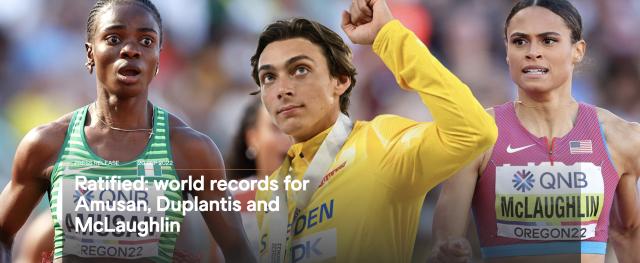4项田径世界纪录获认证 杜普兰蒂斯成绩单更出彩(1)