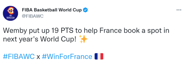 文班亚马19分助法国进世界杯！骑马射箭秀三分 球在空中扭头似库里(3)