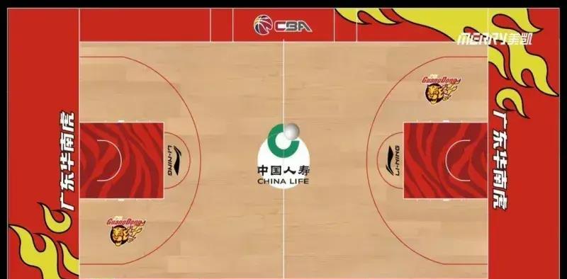 坐标东莞篮球中心，宏远主场开始铺地板，球迷调侃配色像番茄炒蛋(3)