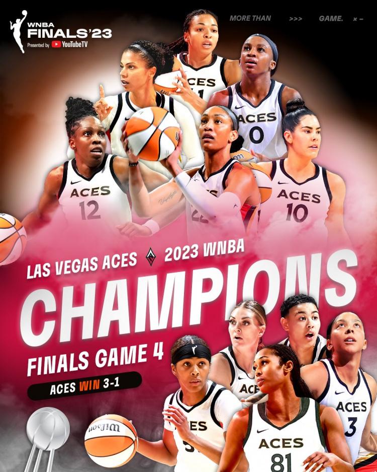 王牌卫冕WNBA总冠军 自2001-2002年洛杉矶火花以来首队！(1)