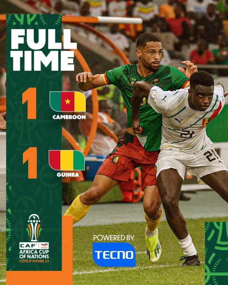非洲杯-马格里头球救主巴约破门 喀麦隆1-1十人几内亚(1)