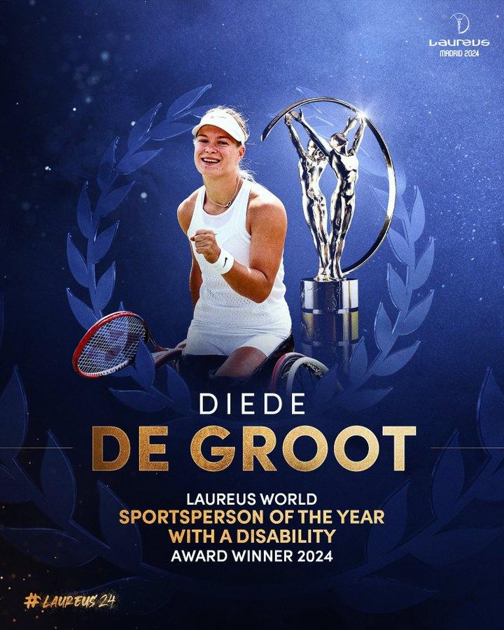 劳伦斯最佳残疾人运动员奖公布，荷兰女子网球运动员德-格鲁当选(1)