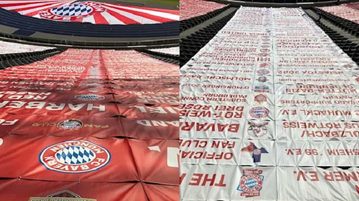 壮观! 拜仁900个球迷俱乐部标志出现在德国杯决赛场地(1)
