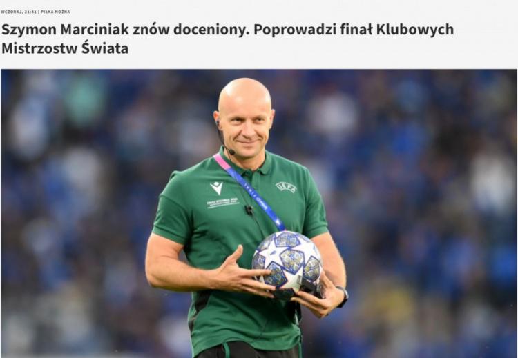 波兰媒体：世界杯决赛&欧冠决赛主裁马齐尼亚克将执法世俱杯决赛(1)