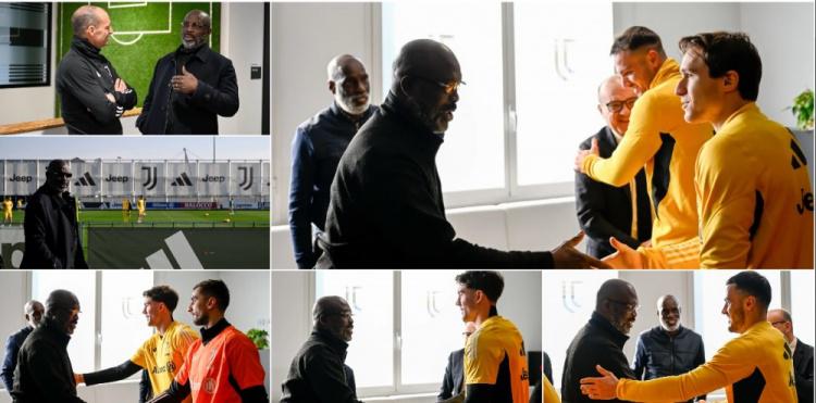 乔治-维阿造访尤文训练中心，并与球员&阿莱格里&管理层成员交谈(2)