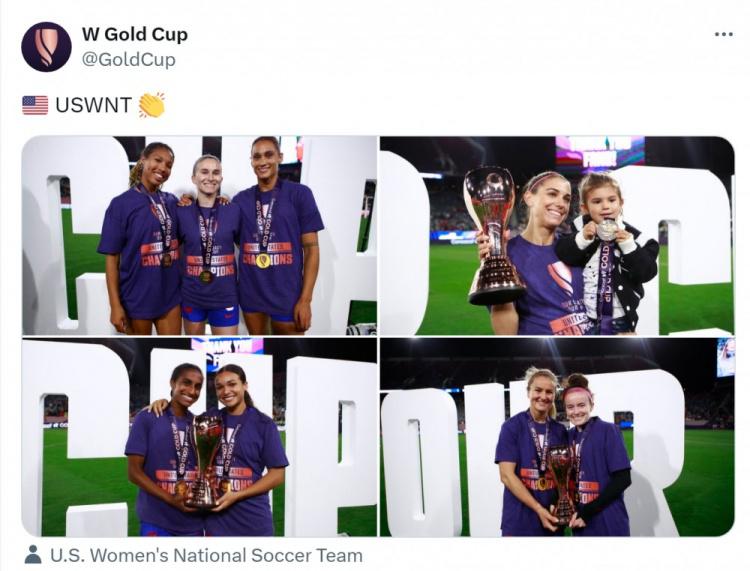 美国女足1-0巴西女足，斩获首届美洲女子金杯赛冠军(1)