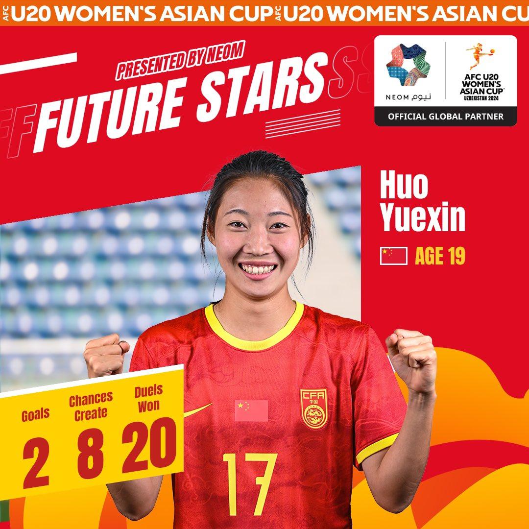 U20女足亚洲杯最佳球员候选：霍悦欣入围，2进球8次创造机会(1)