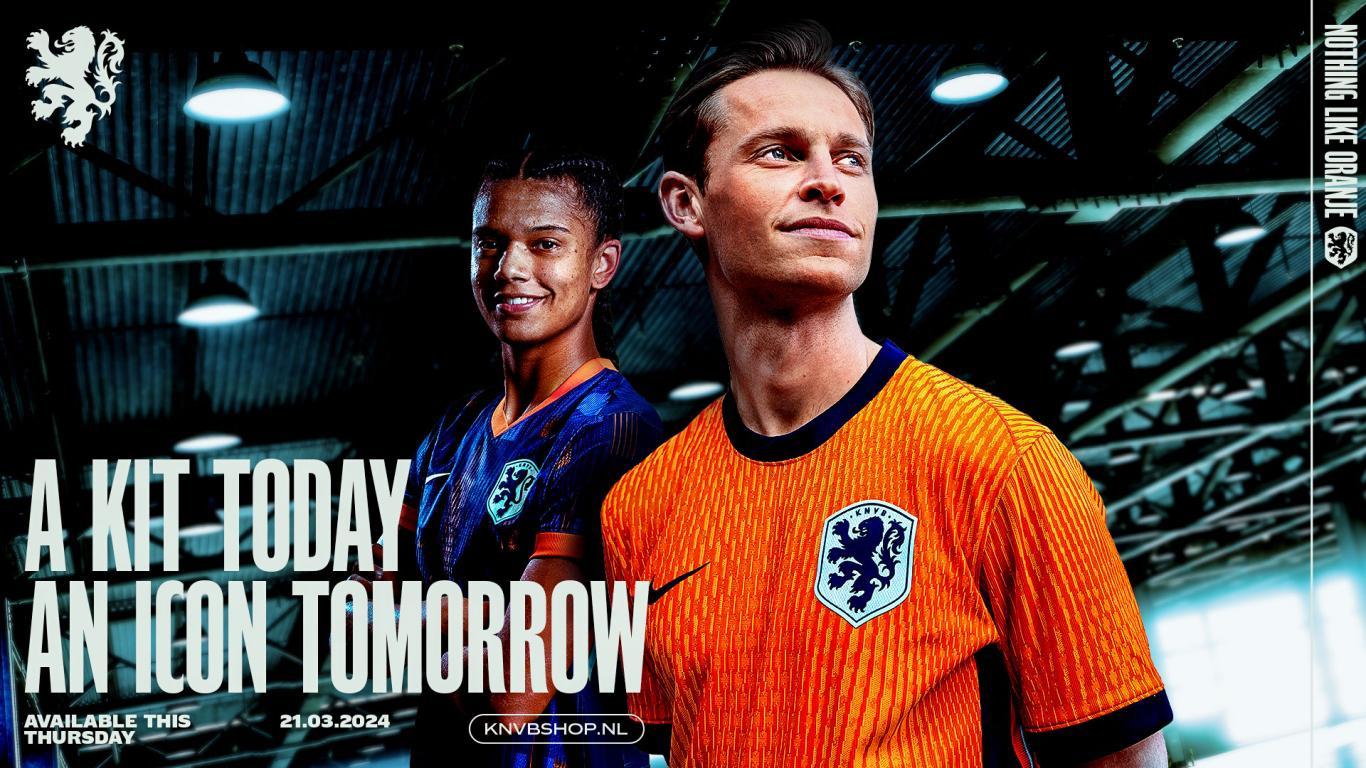 官方：荷兰公布今年欧洲杯新款主客场球衣 3月22日热身赛首次使用(1)